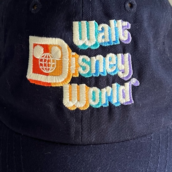 Disney Parks Walt Disney World Logo Hat Baseball Cap Blue Rainbow - Picture 2 of 7